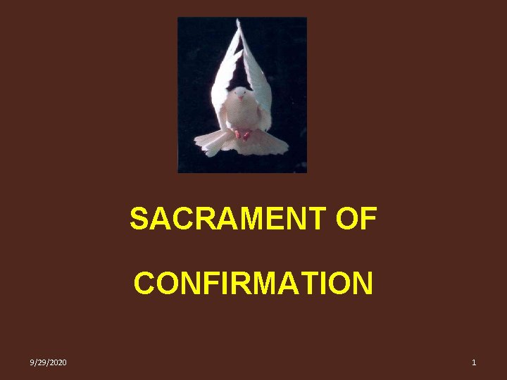 SACRAMENT OF CONFIRMATION 9/29/2020 1 