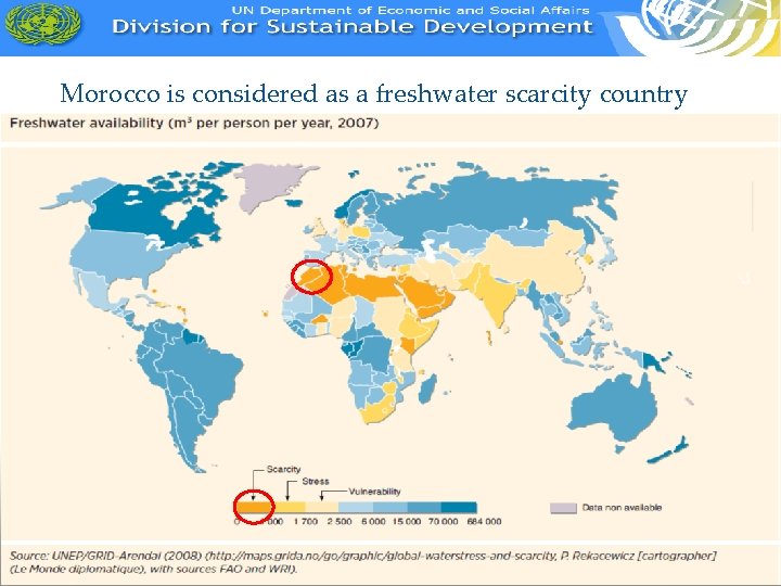 Morocco is considered as a freshwater scarcity country 