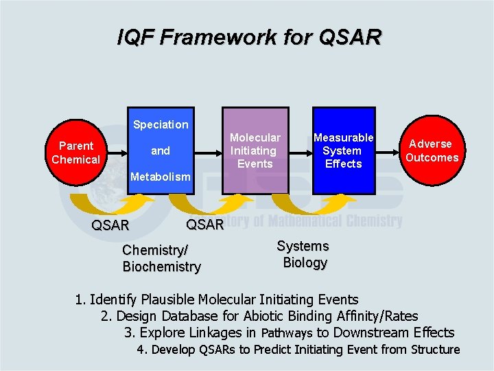 IQF Framework for QSAR Speciation Parent Chemical Molecular Initiating Events and Measurable System Effects