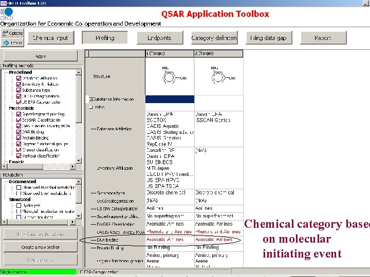 Chemical category based on molecular initiating event 