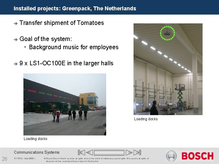 Installed projects: Greenpack, The Netherlands è Transfer shipment of Tomatoes è Goal of the