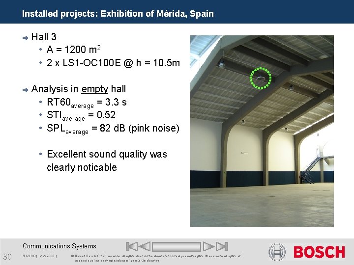 Installed projects: Exhibition of Mérida, Spain è Hall 3 • A = 1200 m