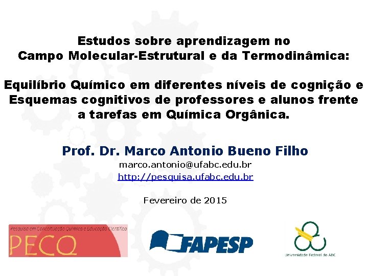 Estudos sobre aprendizagem no Campo Molecular-Estrutural e da Termodinâmica: Equilíbrio Químico em diferentes níveis