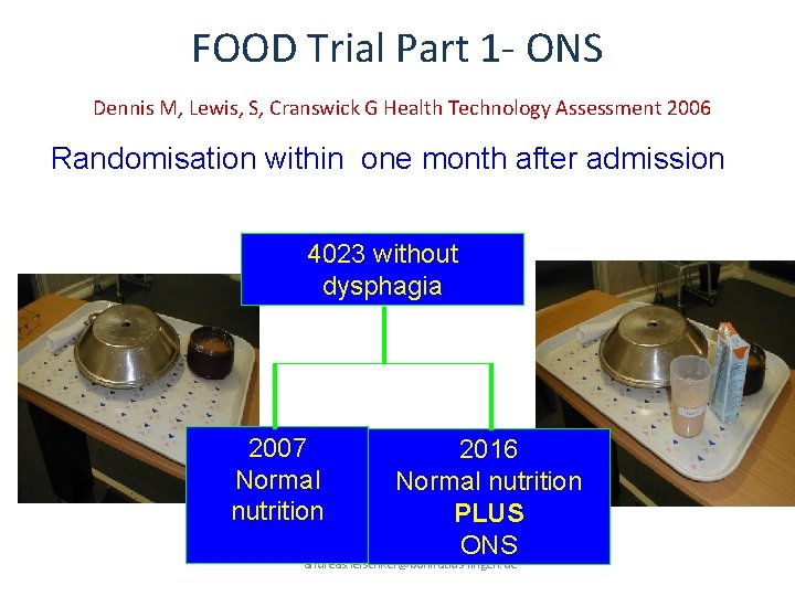 FOOD Trial Part 1 - ONS Dennis M, Lewis, S, Cranswick G Health Technology