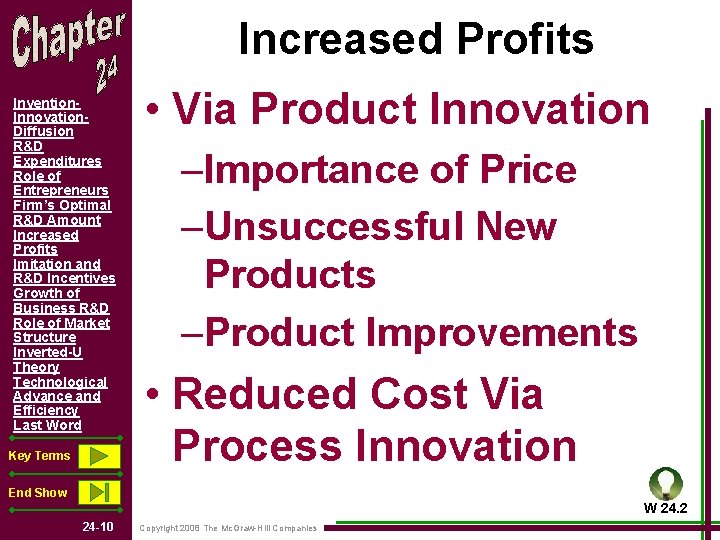 Increased Profits Invention. Innovation. Diffusion R&D Expenditures Role of Entrepreneurs Firm’s Optimal R&D Amount