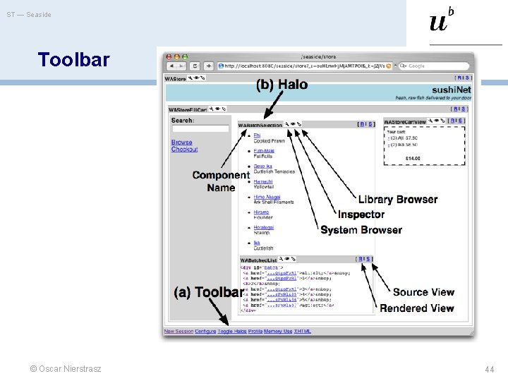 ST — Seaside Toolbar © Oscar Nierstrasz 44 