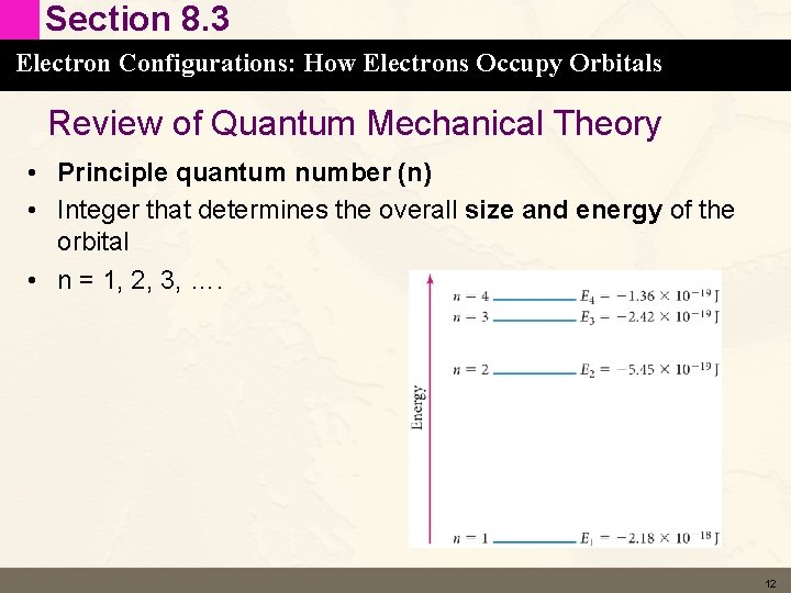 Section 8. 3 Electron Configurations: How Electrons Occupy Orbitals Review of Quantum Mechanical Theory