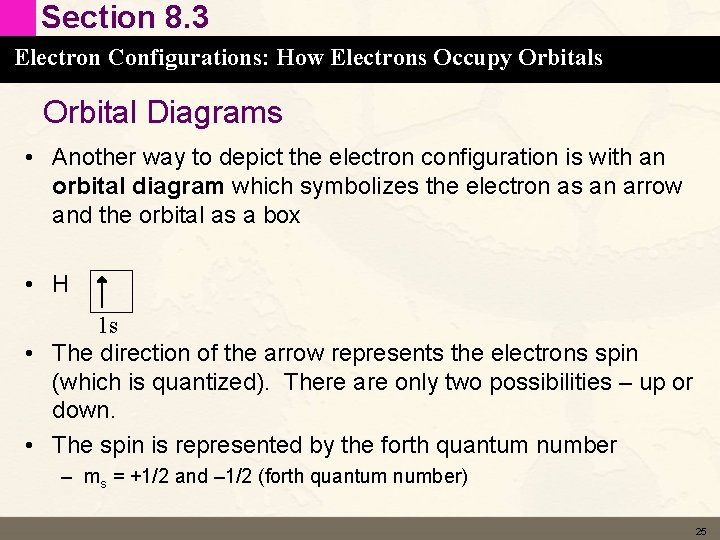 Section 8. 3 Electron Configurations: How Electrons Occupy Orbitals Orbital Diagrams • Another way