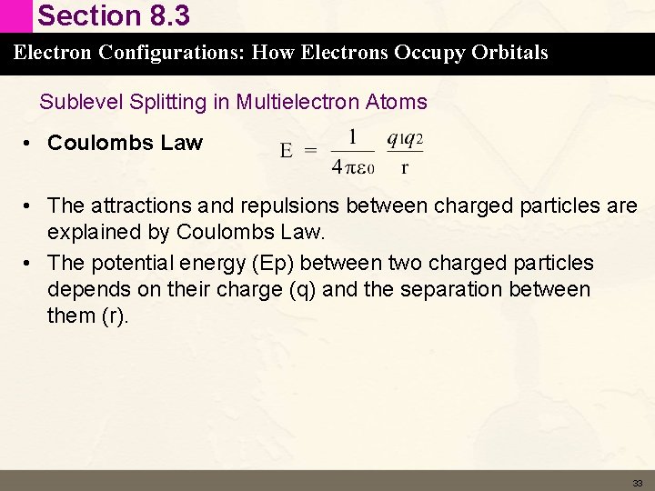 Section 8. 3 Electron Configurations: How Electrons Occupy Orbitals Sublevel Splitting in Multielectron Atoms