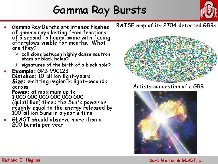 Gamma Ray Bursts · · · Gamma Ray Bursts are intense flashes of gamma