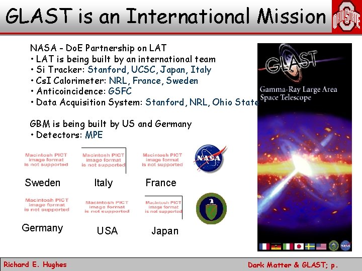 GLAST is an International Mission NASA - Do. E Partnership on LAT • LAT