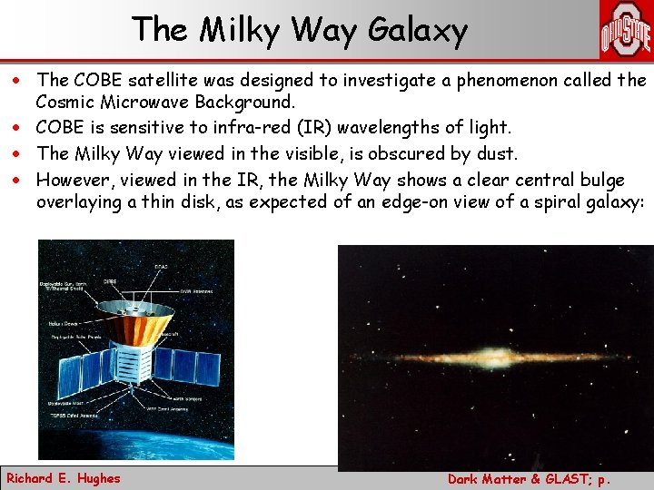 The Milky Way Galaxy · The COBE satellite was designed to investigate a phenomenon