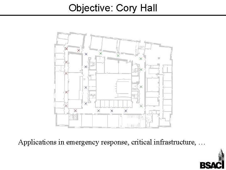 Objective: Cory Hall Applications in emergency response, critical infrastructure, … 