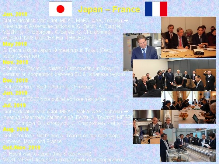 Jan. 2018 Japan – France Diet Federation visit (Diet, MEXT, Mo. FA, AAA, Tohoku)