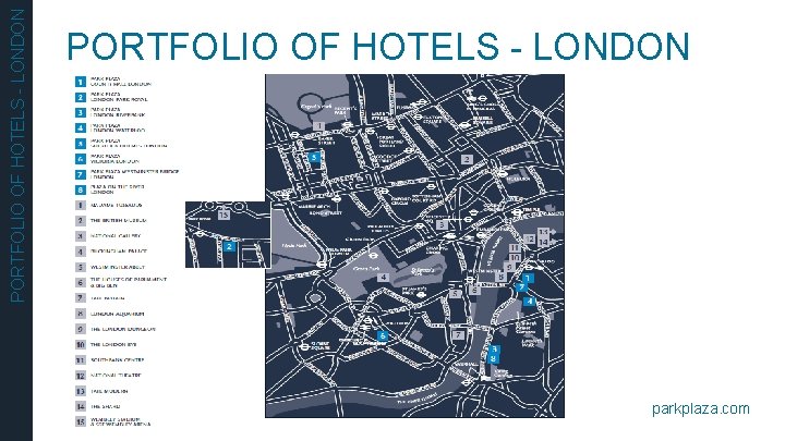 PORTFOLIO OF HOTELS - LONDON parkplaza. com 