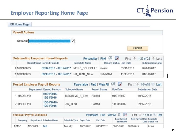 Employer Reporting Home Page 14 