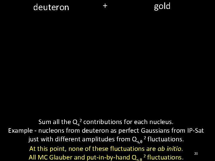 + deuteron gold IP-Jazma Sum all the Qs 2 contributions for each nucleus. Example