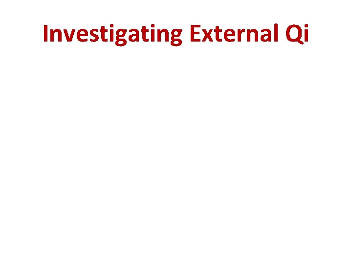 Investigating External Qi 