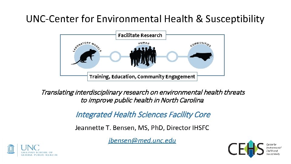 UNC-Center for Environmental Health & Susceptibility Facilitate Research Susceptibility (CEHS) Training, Education, Community Engagement