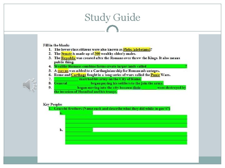 Study Guide Study Guide