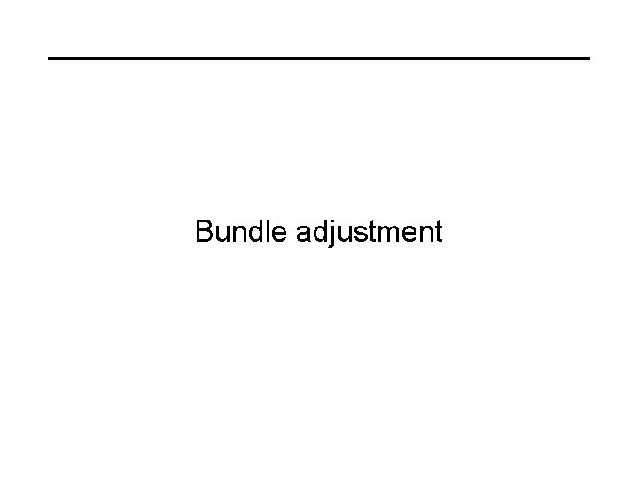 Bundle adjustment 
