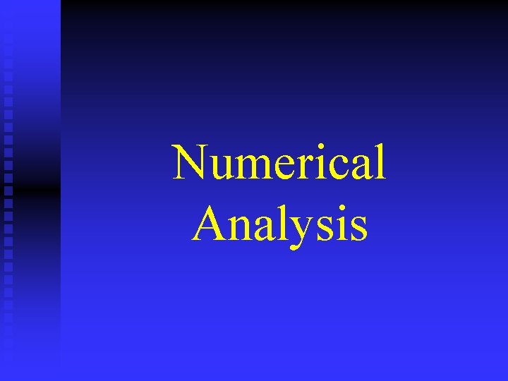 Numerical Analysis 