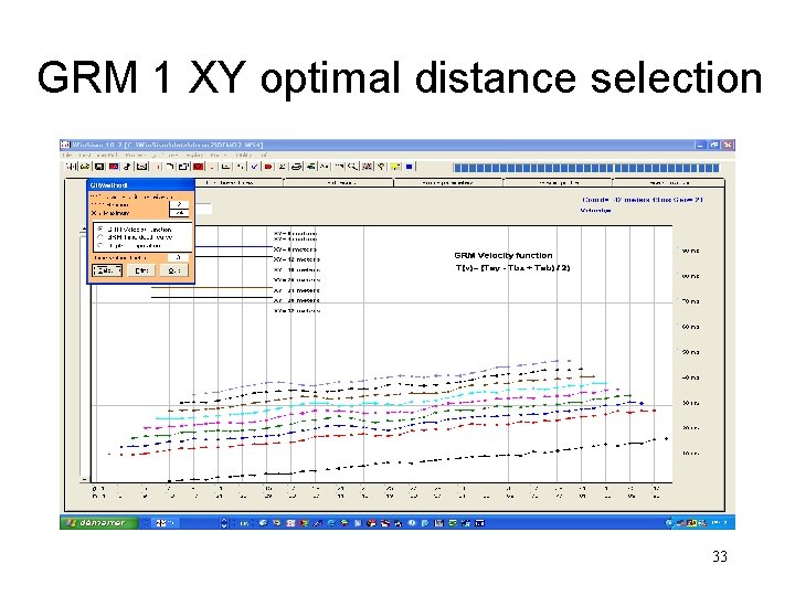 GRM 1 XY optimal distance selection 33 