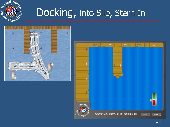 Docking, into Slip, Stern In 31 