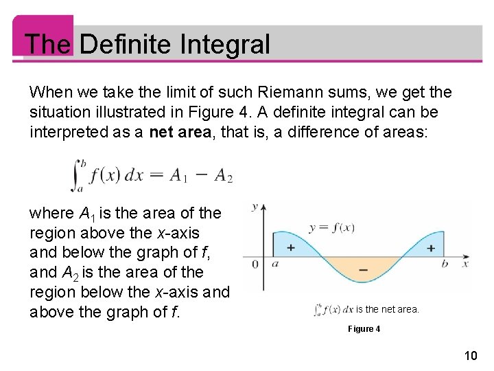 The Definite Integral When we take the limit of such Riemann sums, we get