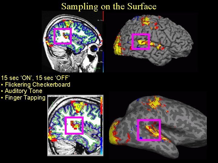 Sampling on the Surface 15 sec ‘ON’, 15 sec ‘OFF’ • Flickering Checkerboard •
