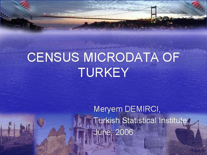 CENSUS MICRODATA OF TURKEY Meryem DEMIRCI, Turkish Statistical Institute, June, 2006 