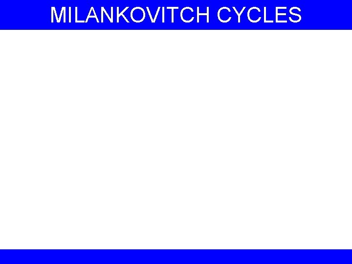 MILANKOVITCH CYCLES 