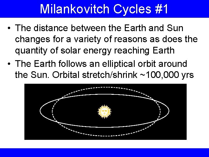 Milankovitch Cycles #1 • The distance between the Earth and Sun changes for a