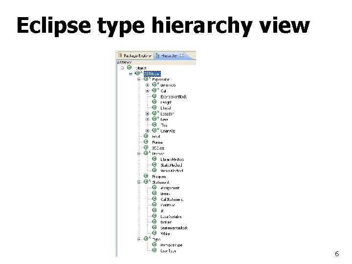Eclipse type hierarchy view 6 