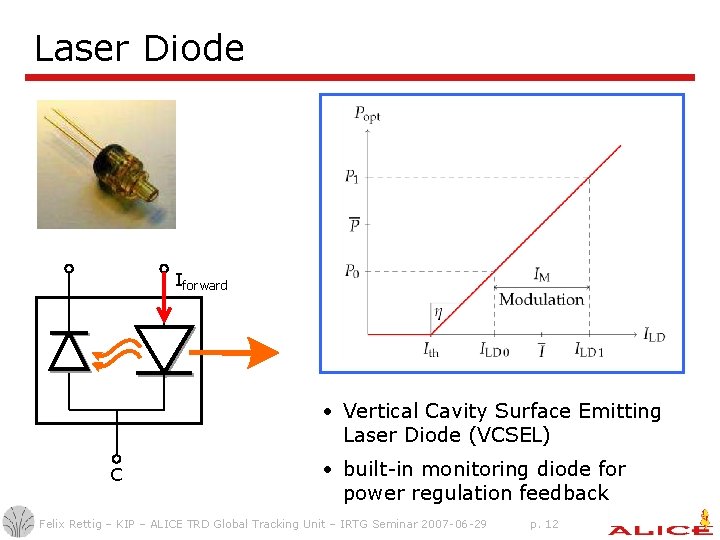 Laser Diode Iforward • Vertical Cavity Surface Emitting Laser Diode (VCSEL) C • built-in Laser Diode Iforward • Vertical Cavity Surface Emitting Laser Diode (VCSEL) C • built-in