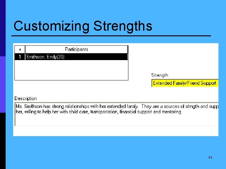 Customizing Strengths 61 