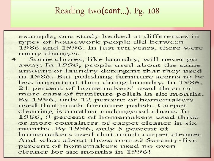 Reading two(cont…), Pg. 108 