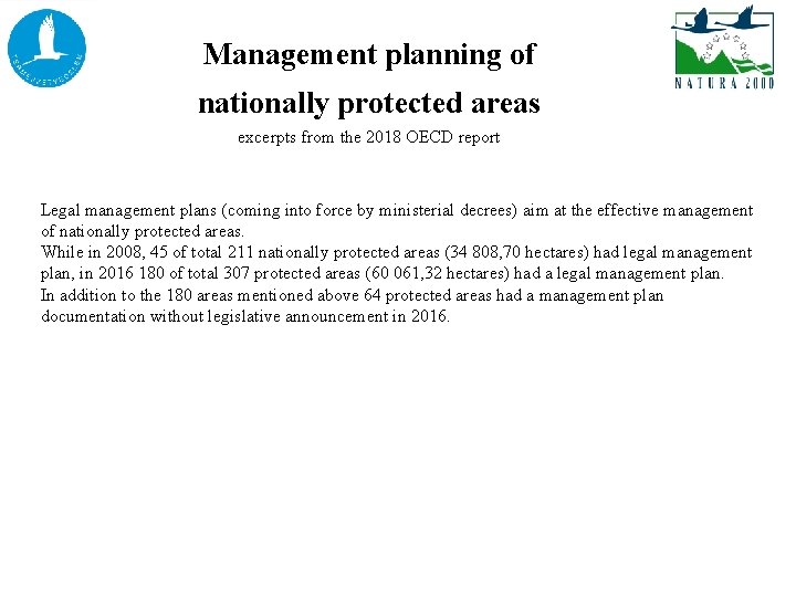 Management planning of nationally protected areas excerpts from the 2018 OECD report 307 protected