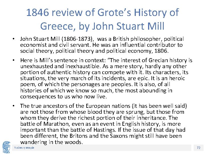 1846 review of Grote’s History of Greece, by John Stuart Mill • John Stuart 1846 review of Grote’s History of Greece, by John Stuart Mill • John Stuart