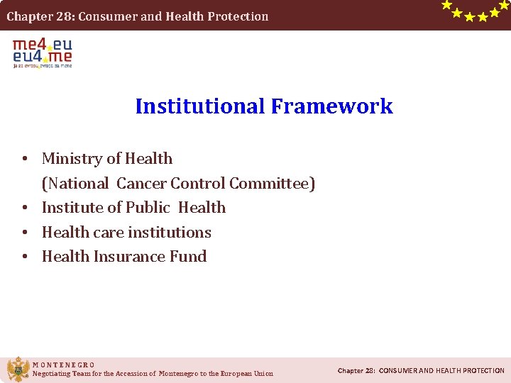 Chapter 28: Consumer and Health Protection Institutional Framework • Ministry of Health (National Cancer