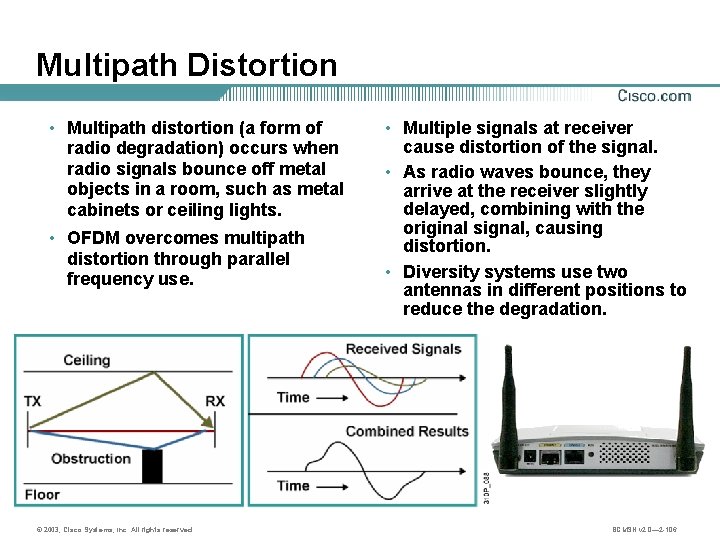 Multipath Distortion • Multipath distortion (a form of radio degradation) occurs when radio signals