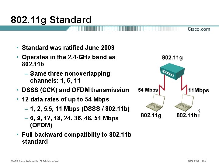 802. 11 g Standard • Standard was ratified June 2003 • Operates in the