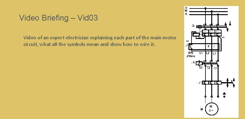 Video Briefing – Vid 03 Video of an expert electrician explaining each part of