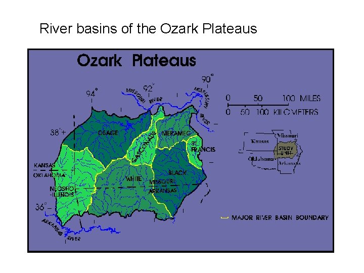 River basins of the Ozark Plateaus 