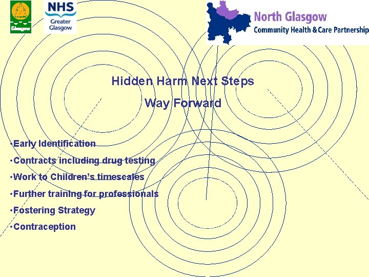 Hidden Harm Next Steps Way Forward • Early Identification • Contracts including drug testing
