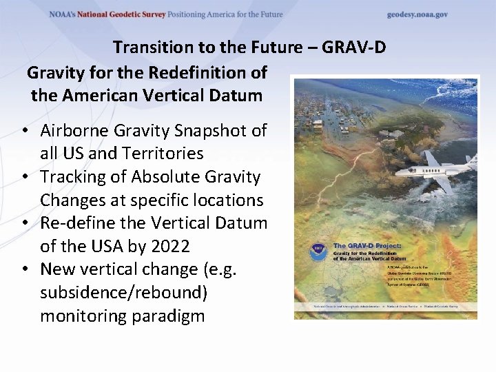 Transition to the Future – GRAV-D Gravity for the Redefinition of the American Vertical