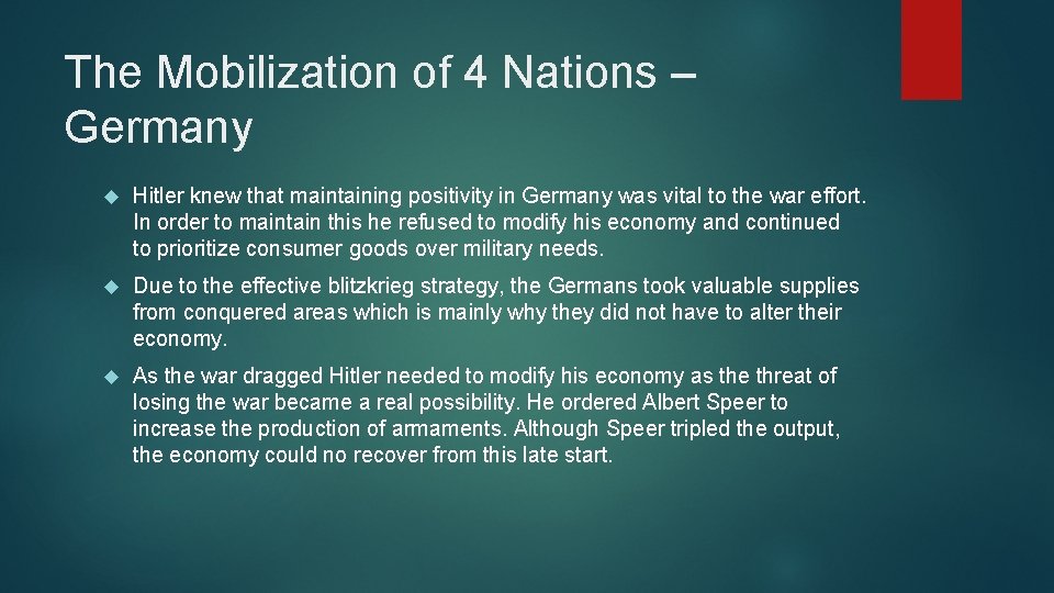 Germany Mobilization Home Front Aftermath of War CHAPTER 26 SECTION