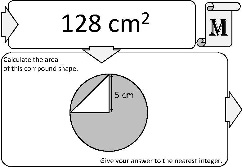 128 2 cm m Calculate the area of this compound shape. 5 cm Give