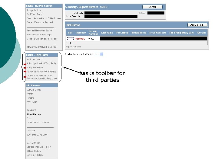tasks toolbar for third parties tasks toolbar for third parties