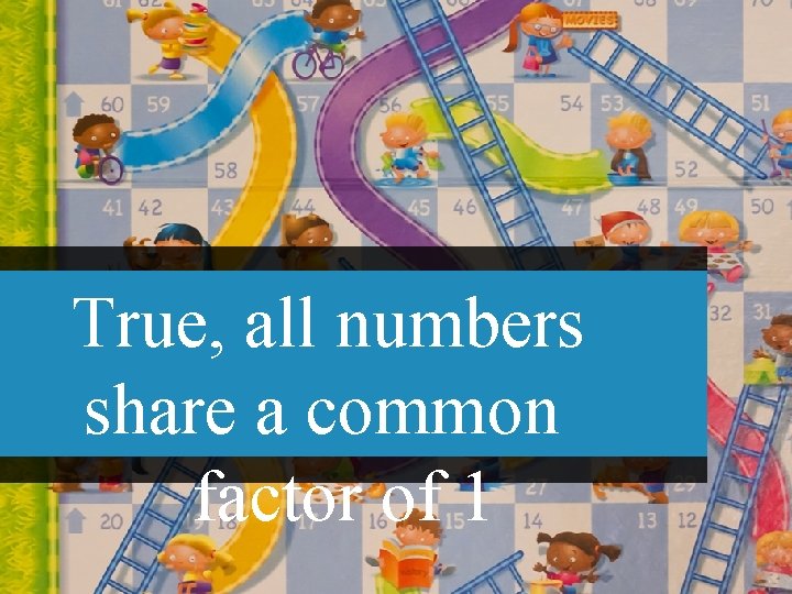 True, all numbers share a common factor of 1 